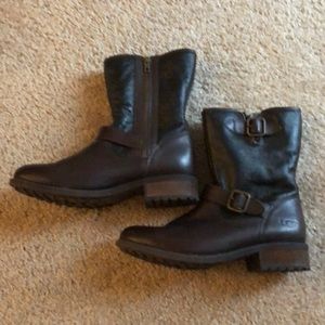 Ugg leather & shearling all weather boots